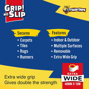 Tiger Tape® Wide Double Sided Carpet Tape Features and specs