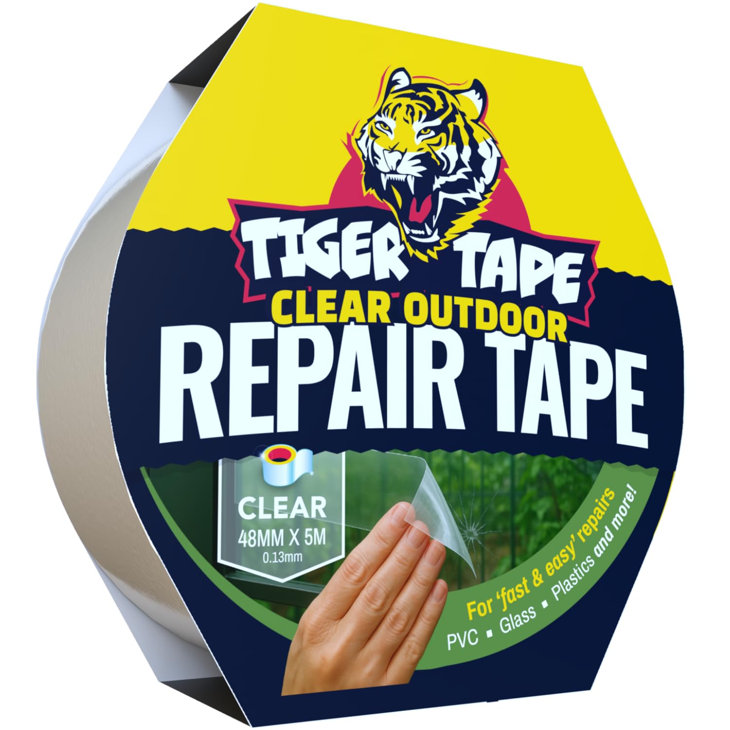 Tiger Tape® Waterproof Outdoor Clear Repair Tape. 48mm x 5m