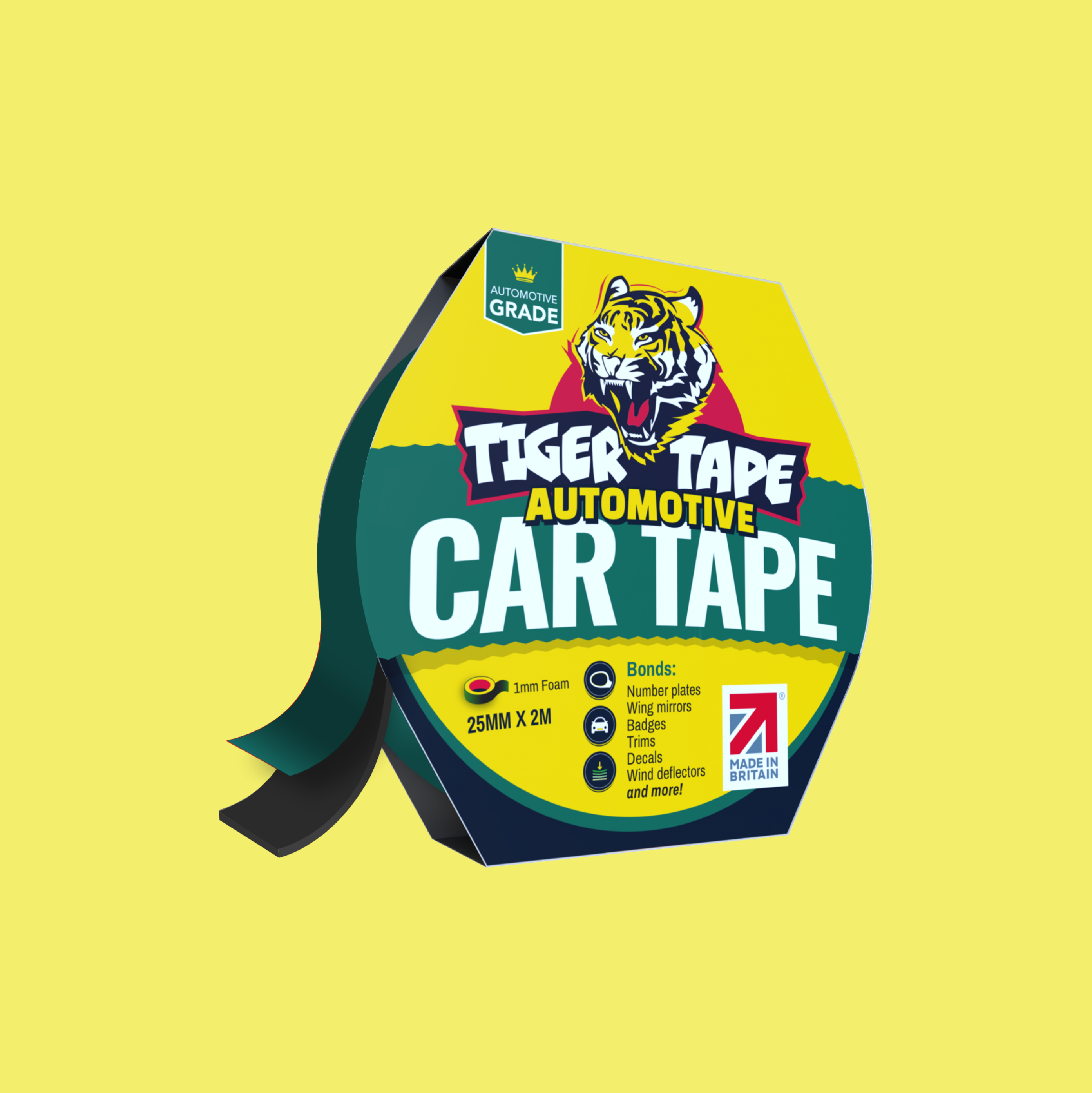 Tiger Tape® UK Made. Car Number Plate Tape (2 Plates)